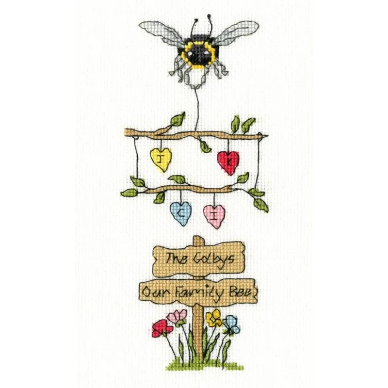 family bee cross stitch kit