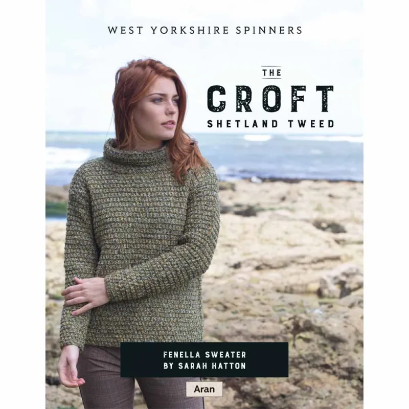 fenella sweater in west yorkshire spinners shetland tweed aran digital pattern dpb0059