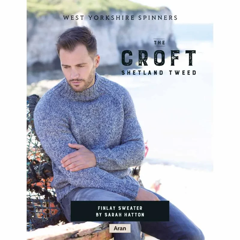 finlay sweater in the croft shetland tweed aran by west yorkshire spinners digital pattern dpb0060