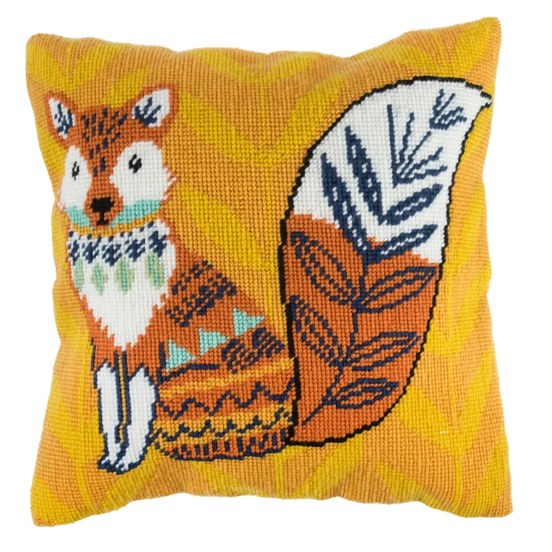 fox cross stitch cushion kit by trimits scaled