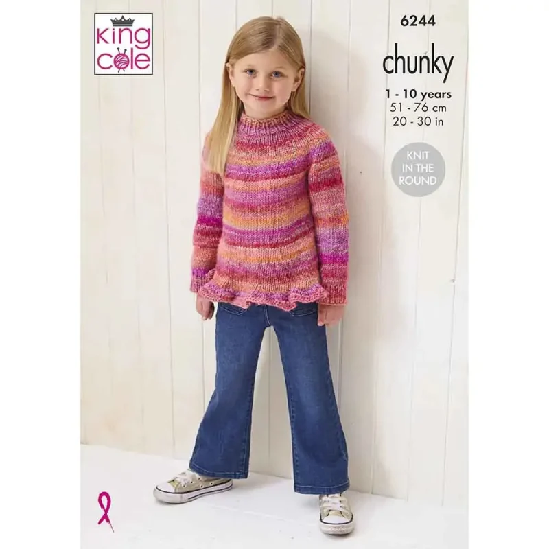 girls king cole cottagespun chunky sweaters