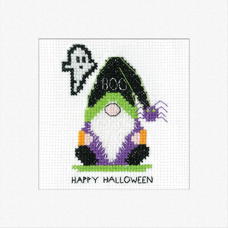 gonk boo cross stitch kit heritage crafts greeting card