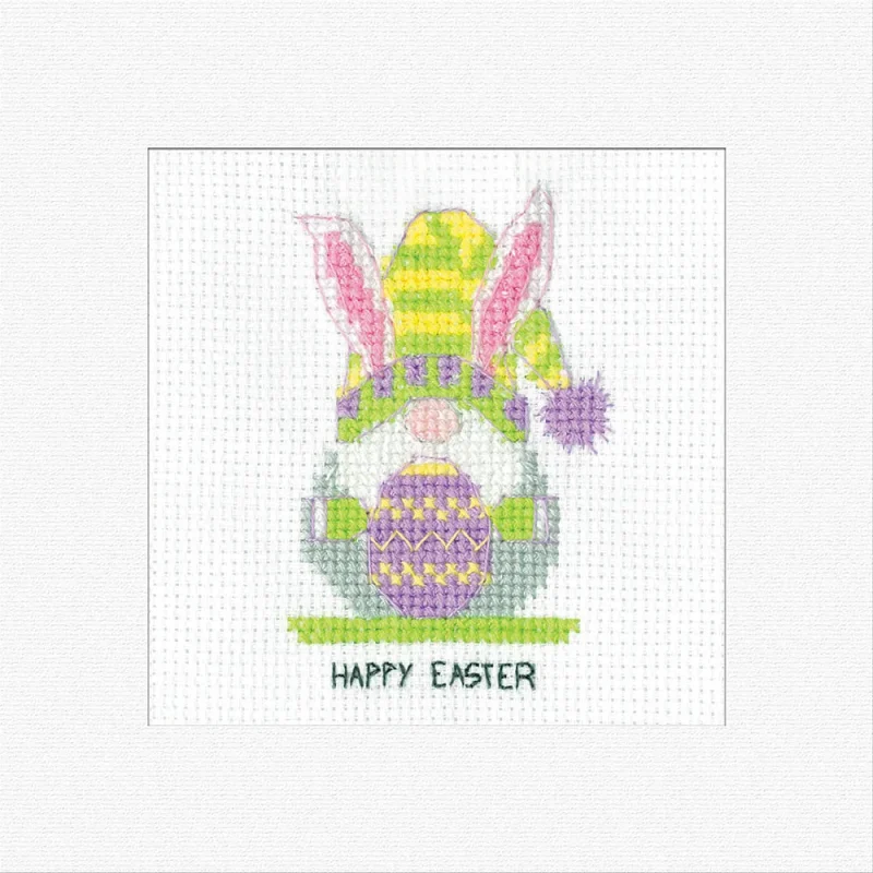 gonk easter bunny cross stitch kit heritage crafts greetings card