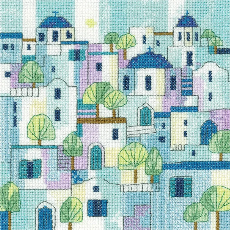 greece heritage cross stitch kit by karen carter