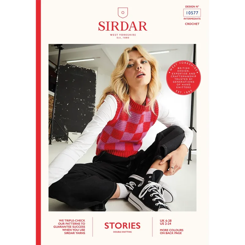 gridlock crochet vest in sirdar stories dk digital pattern 10577