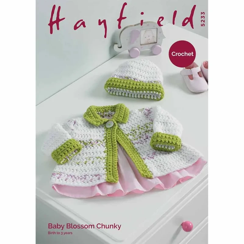 hayfield baby blossom chunky jacket hat digital pattern