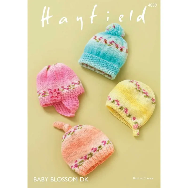 hayfield baby blossom dk knit hats