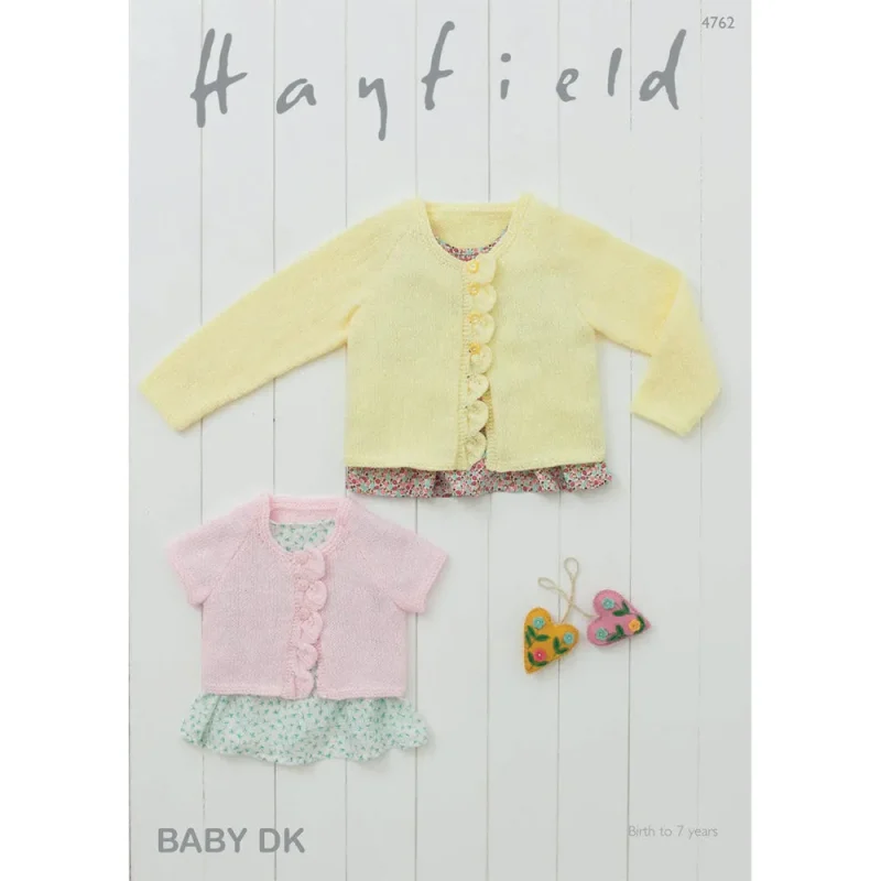 hayfield baby double knitting cardigans digital pattern