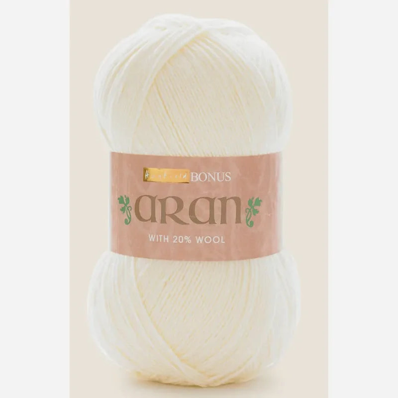 hayfield bonus aran with wool yarn