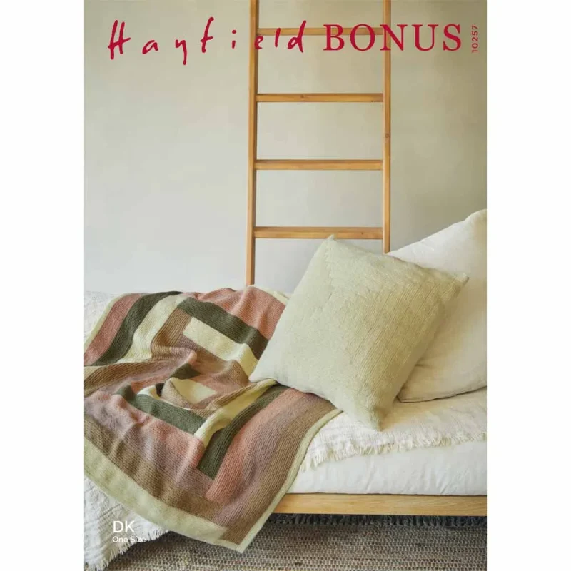 hayfield bonus dk digital blanket cushion pattern 10257