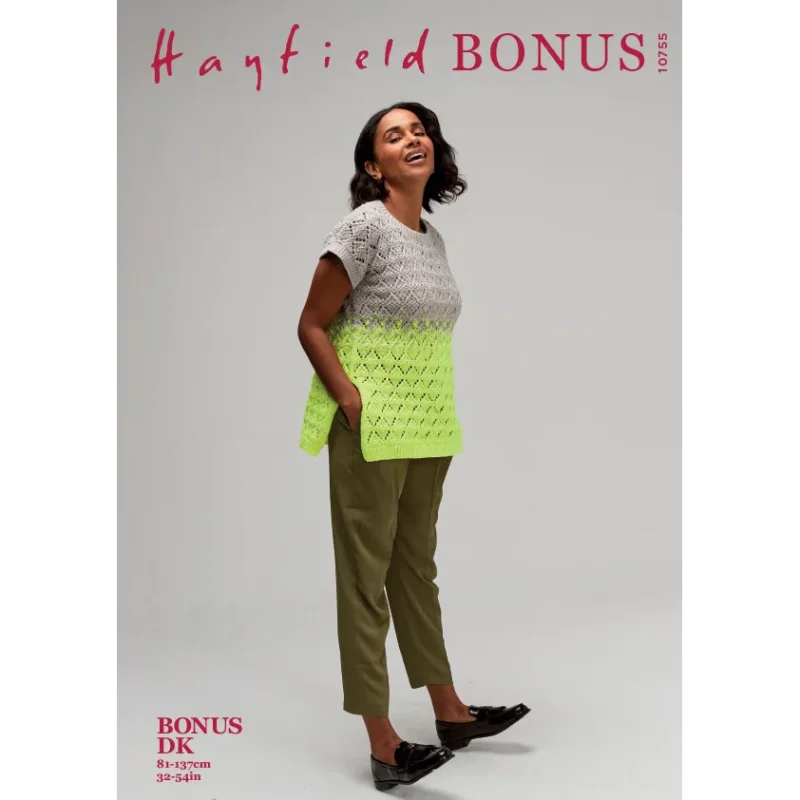 hayfield bonus dk digital pattern 10755 glow go top