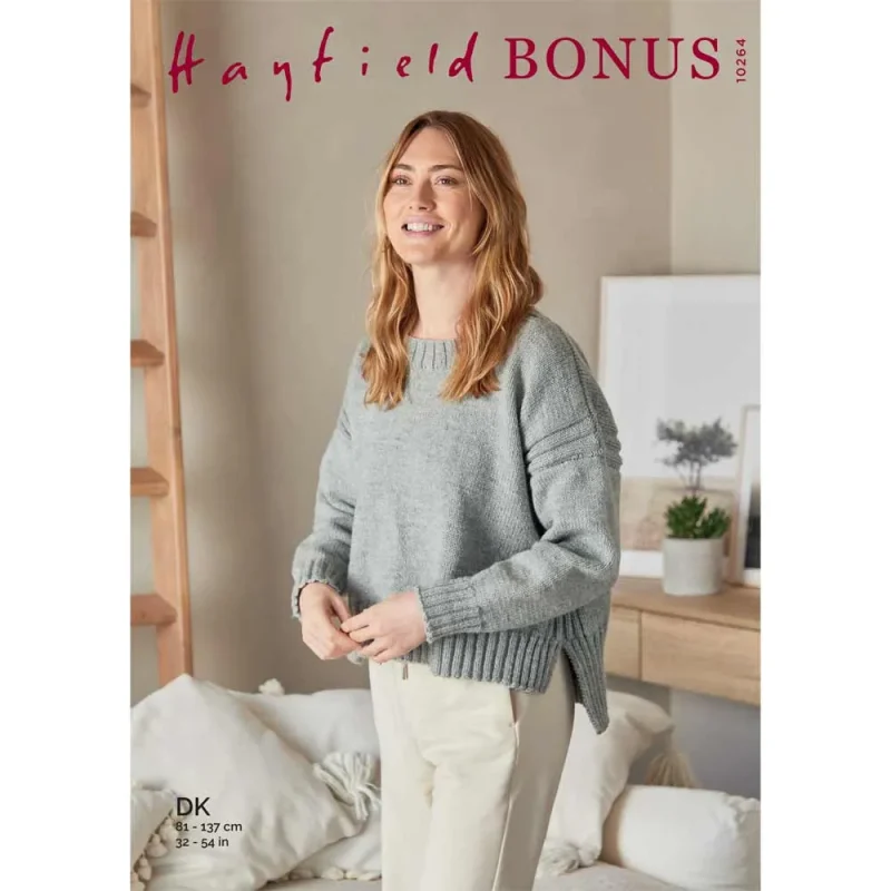 hayfield bonus dk digital sweater pattern 10264