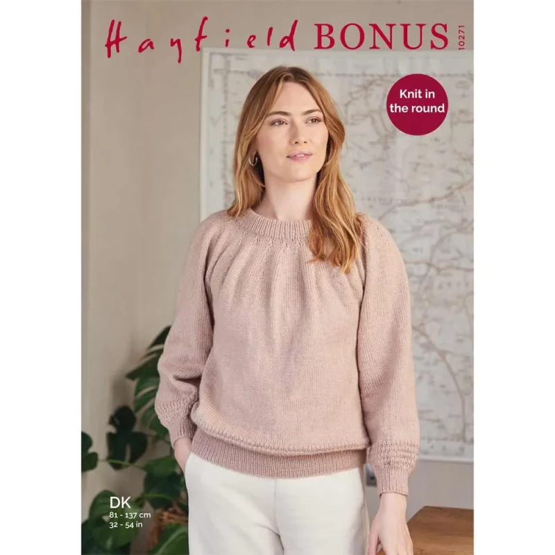 hayfield bonus dk digital sweater pattern 10271