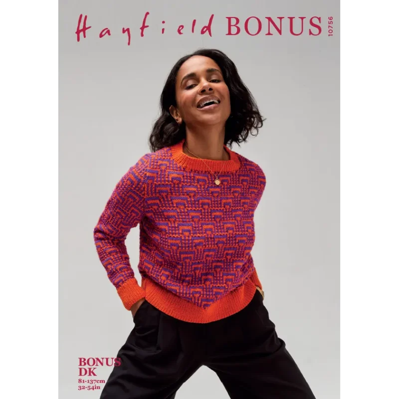 hayfield bonus dk digital sweater pattern 10756