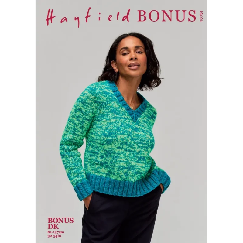 hayfield bonus dk digital sweater pattern fashion fusion 10751