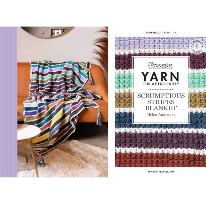 helen anderson scrumptious stripes blanket after party yarn 202