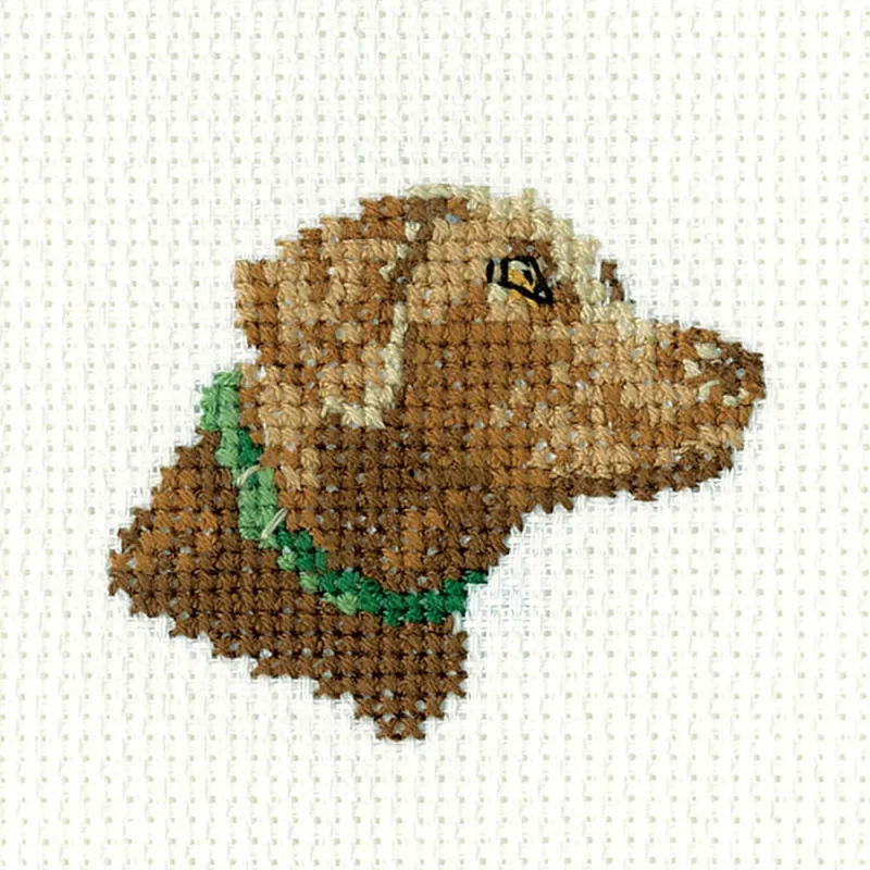 heritage crafts cross stitch kit chocolate labrador