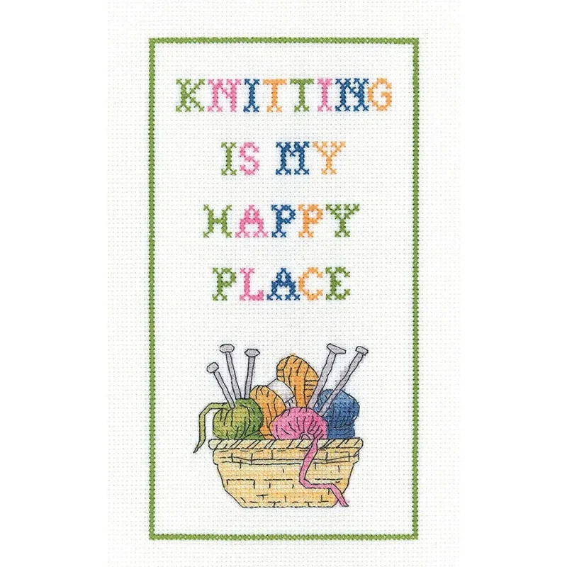 heritage crafts cross stitch kit happy knitting