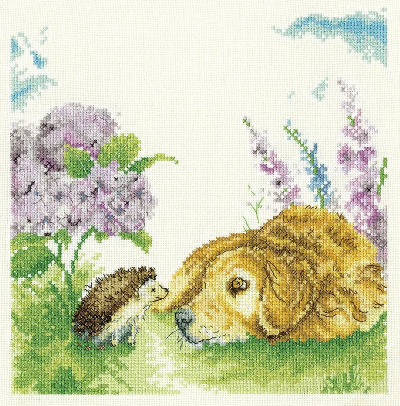 heritage crafts cross stitch kit hydrangea hideaway