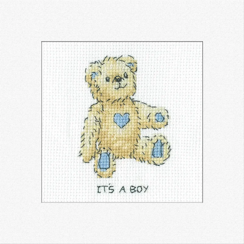 heritage crafts cross stitch kit it s a boy greetings card