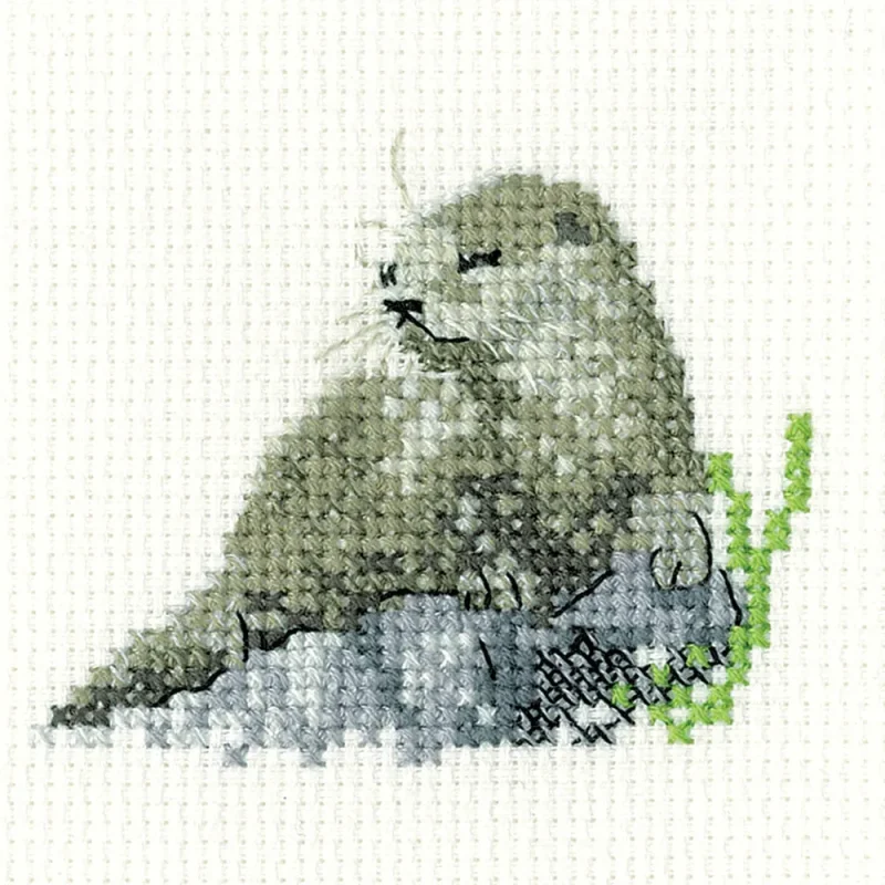 heritage crafts cross stitch kit otter pattern