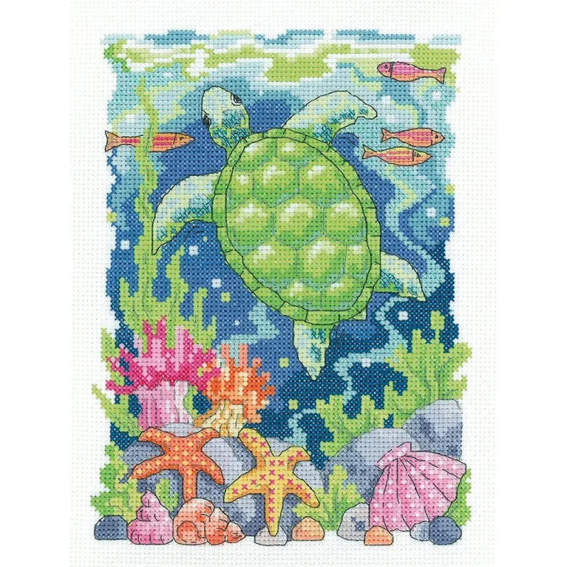 heritage crafts cross stitch kit turtle design