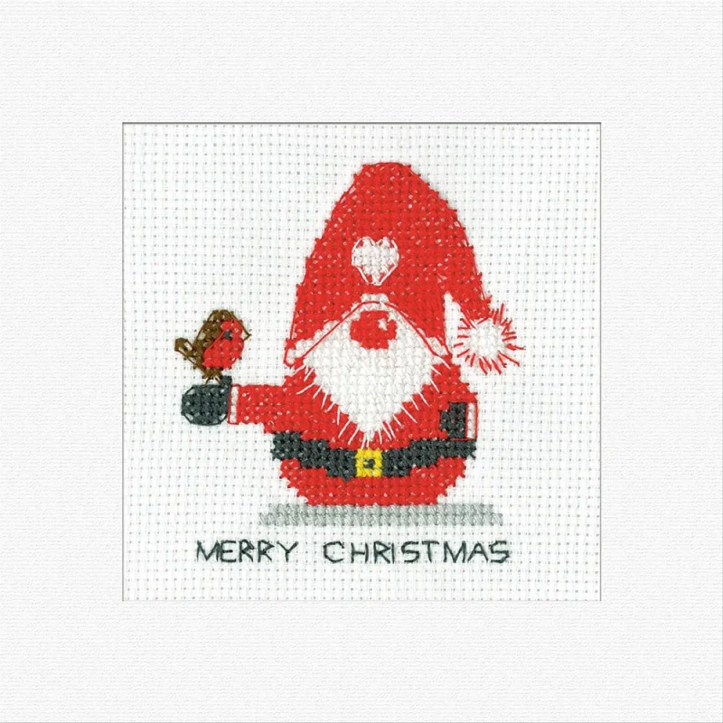 heritage crafts father christmas cross stitch kit greetings card