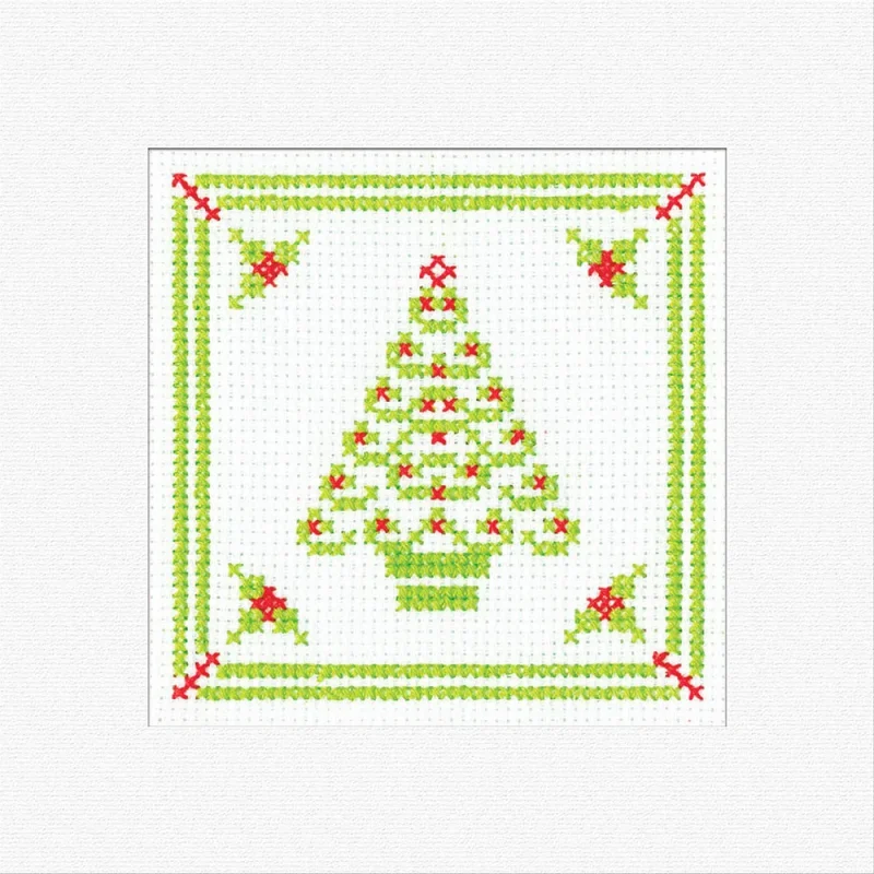 heritage crafts filigree christmas tree cross stitch card kit