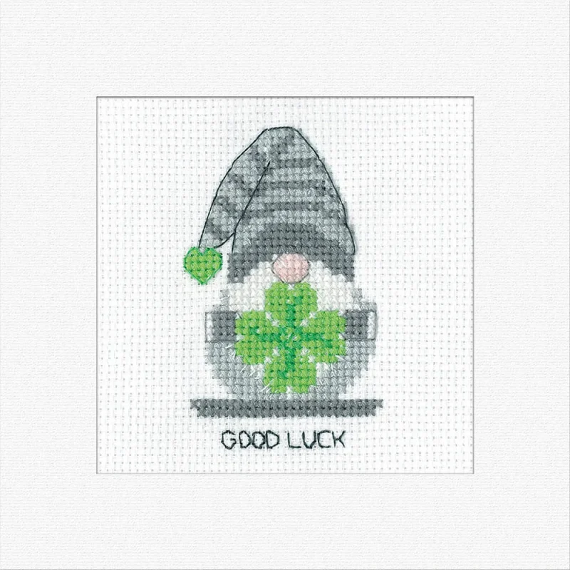 heritage cross stitch kit good luck greetings card