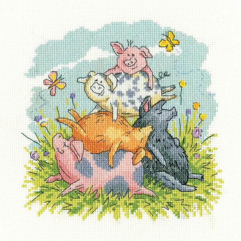 heritage cross stitch kit higgledy piggledy