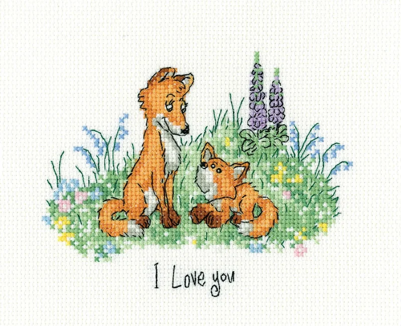 heritage cross stitch kit i love you