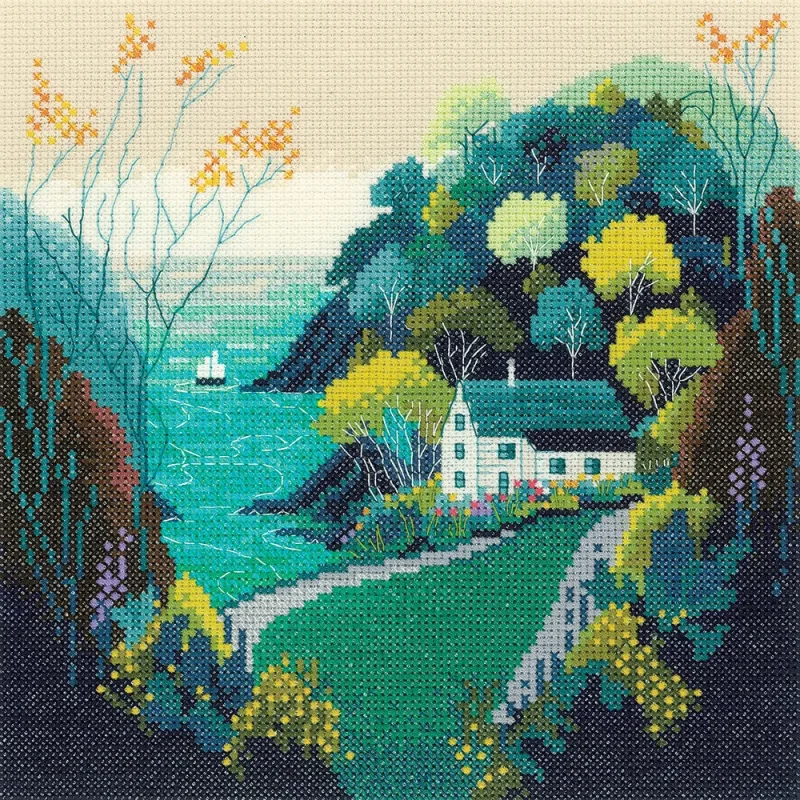 hidden valley cross stitch kit heritage crafts collection