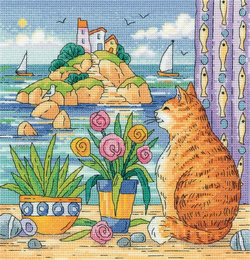 island view cross stitch kit by karen carter