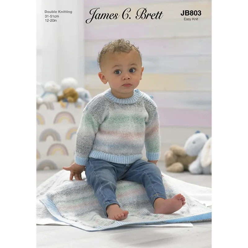 james c brett baby marble dk sweater hat blanket set