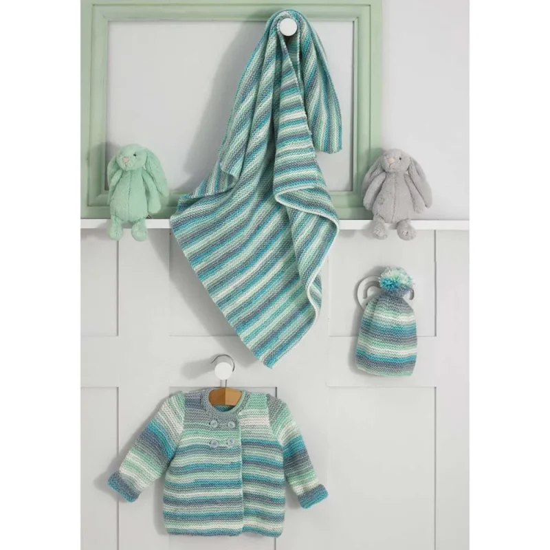 james c brett baby twinkle dk knit set cardigan blanket hat