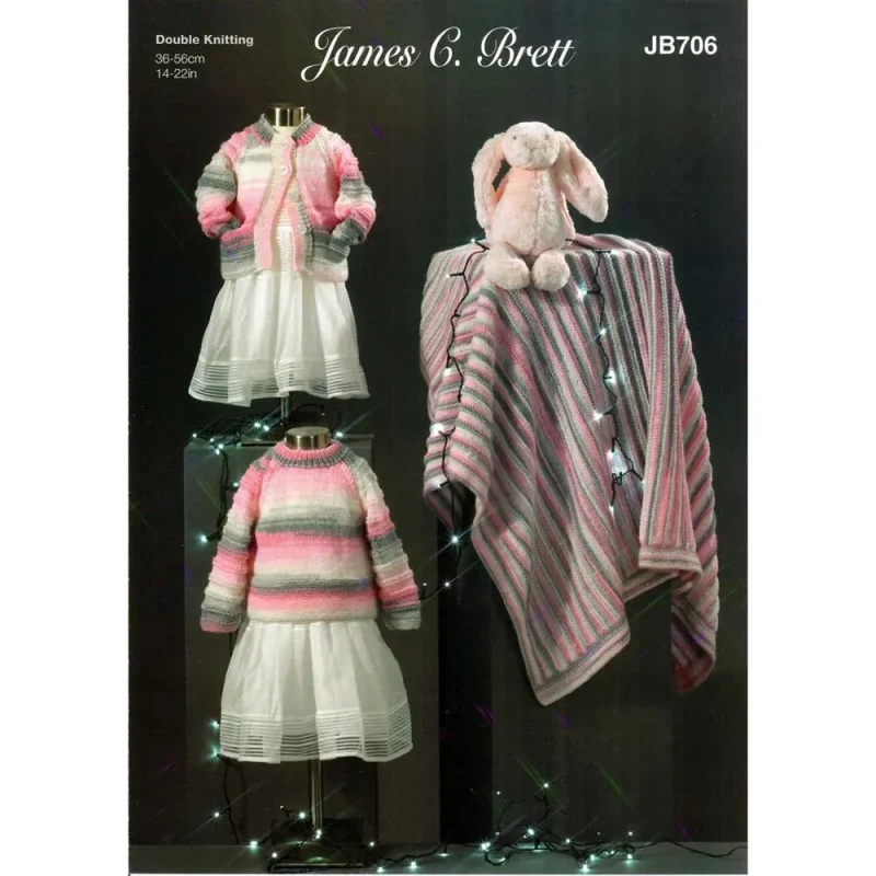 james c brett baby twinkle print dk cardigan sweater blanket