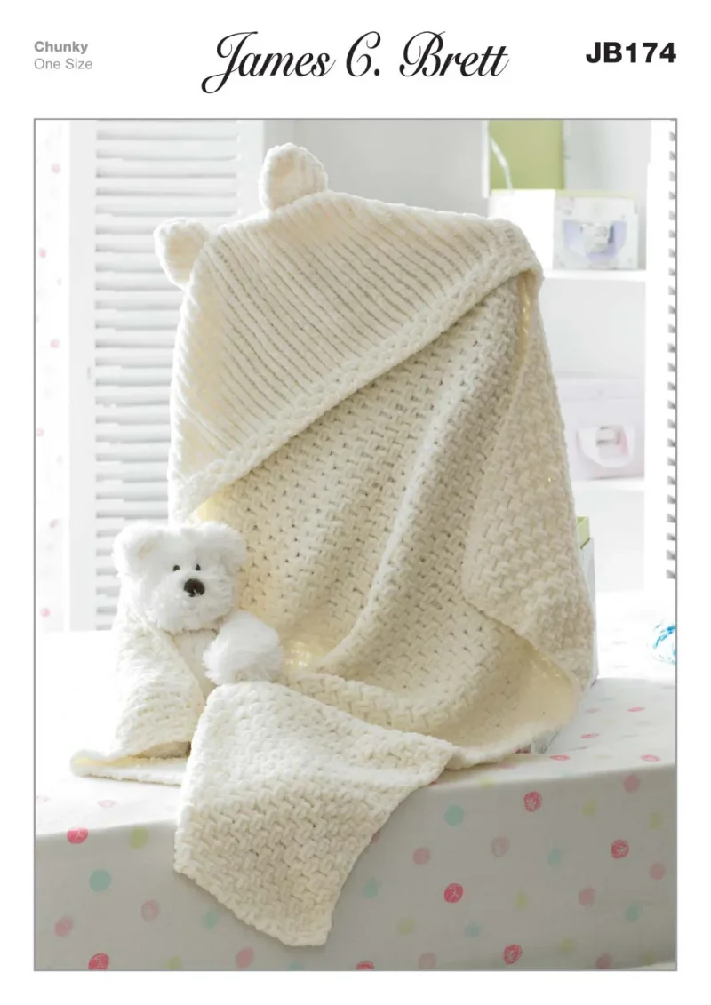 james c brett flutterby chunky hooded blanket