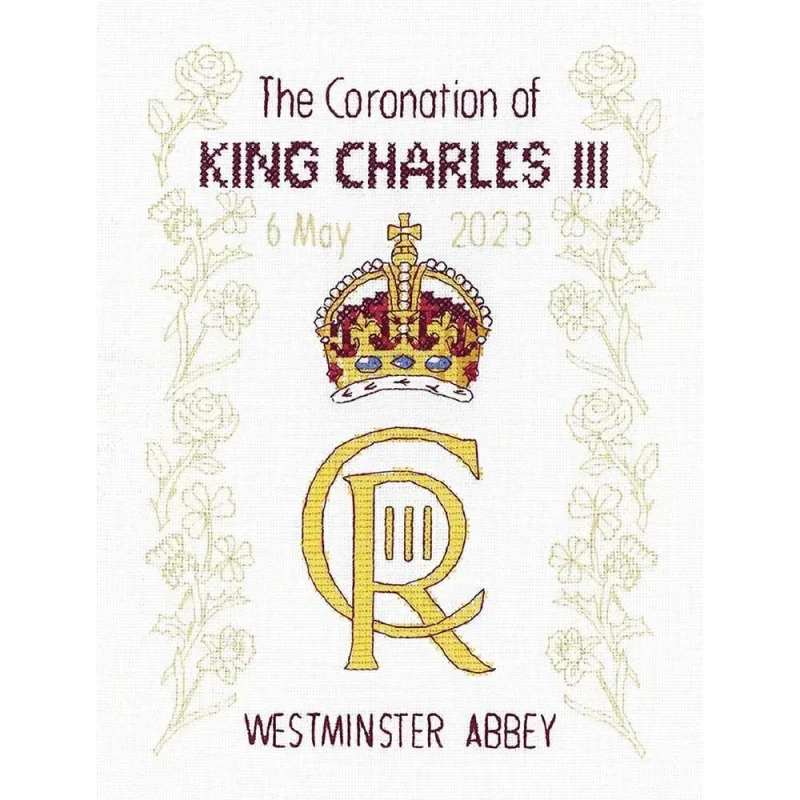 king charles iii coronation cross stitch kit heritage crafts