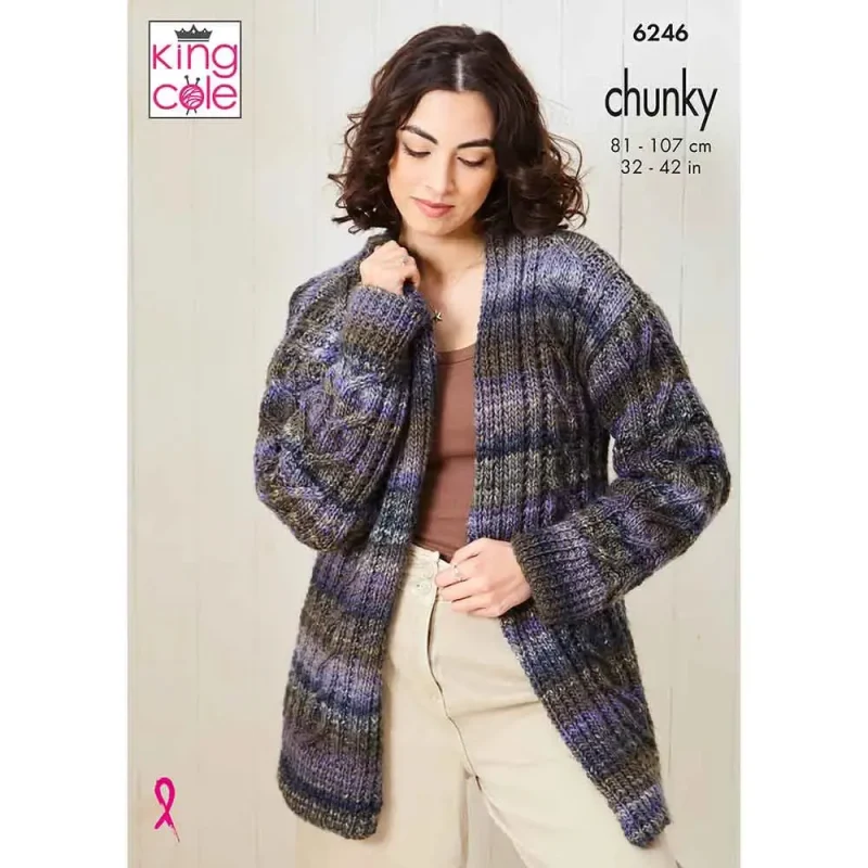 king cole chunky sweater cardigan cottagespun style