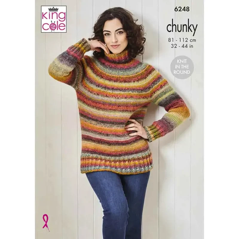 king cole cottagespun chunky knit round sweaters