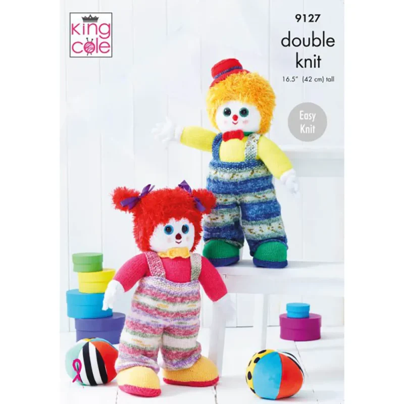 king cole dk knitted clown toys splishy splashy