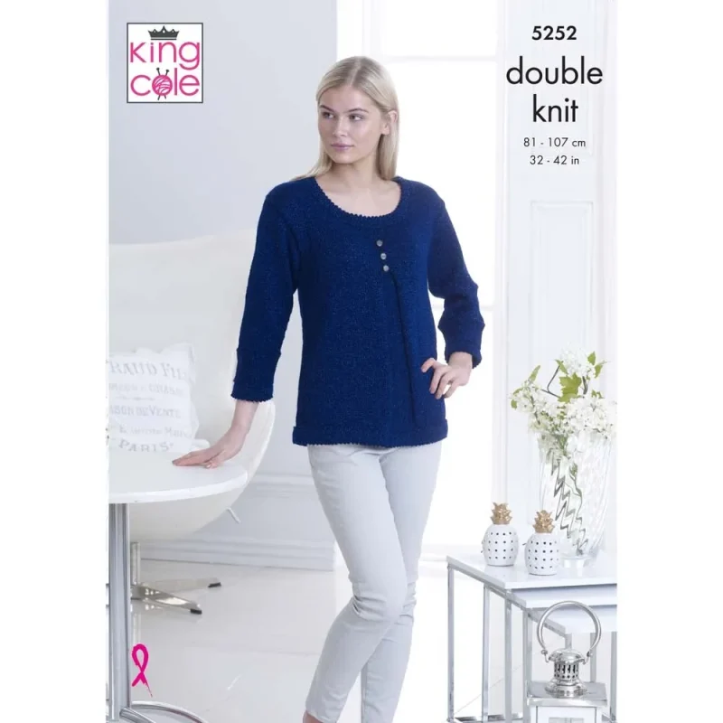 king cole glitz dk top cardigan set