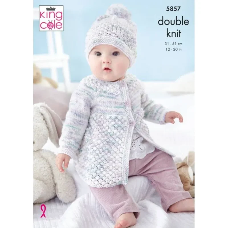 king cole little treasures dk knitted matinee coat hat set