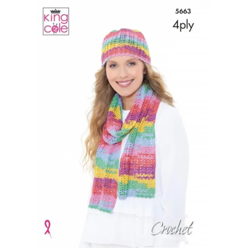 king cole summer 4ply scarf hat wrap set