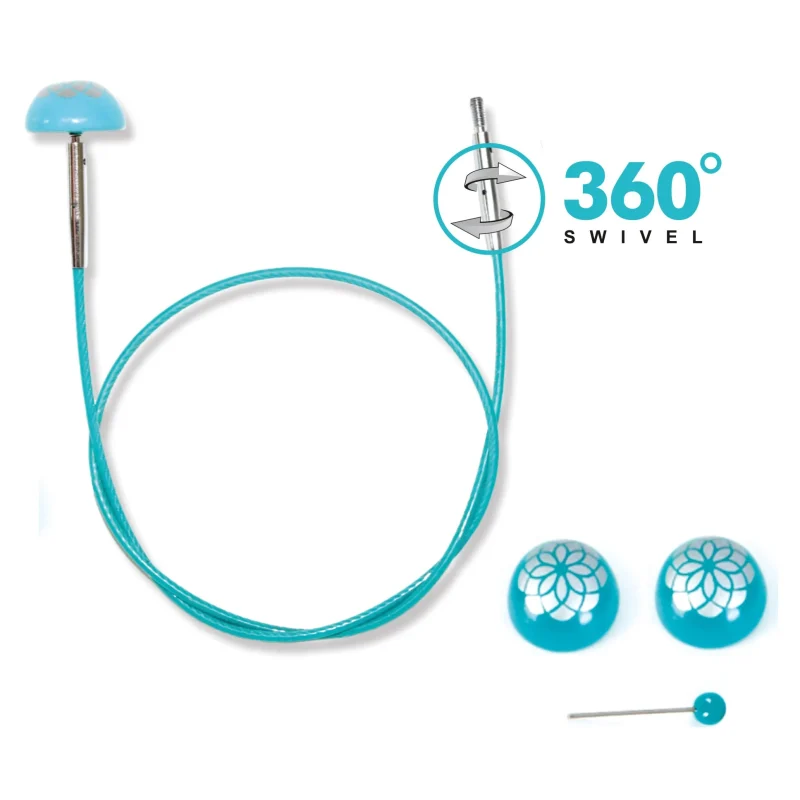 knitpro 360 swivel interchangeable needle cables mindful collection