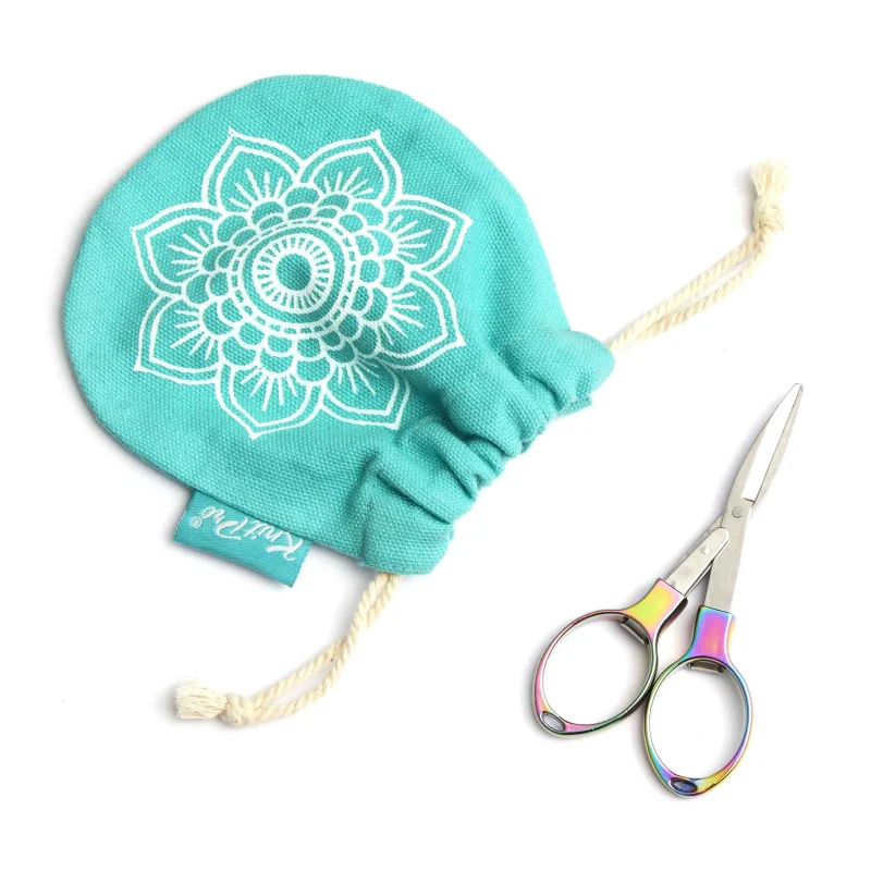 knitpro mindful folding scissors vibrant rainbow scaled