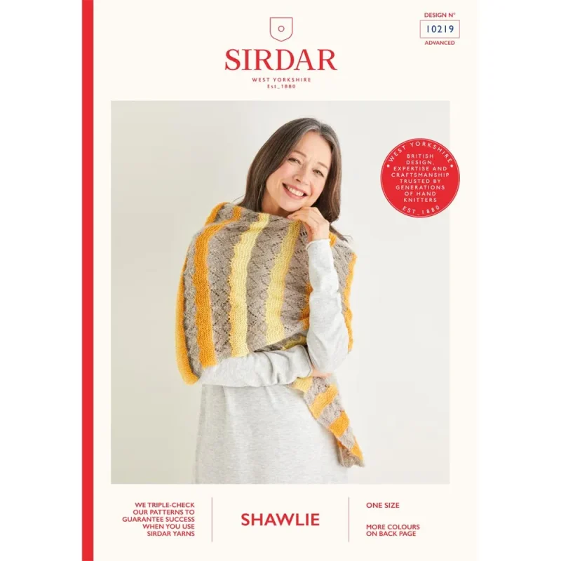 lace stripe shawl digitally crafted in sirdar shawlie 10219