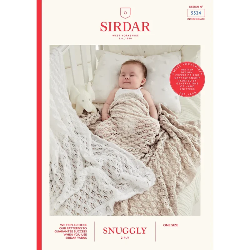 lacy picot blanket in sirdar snuggly 2ply digital pattern 5524