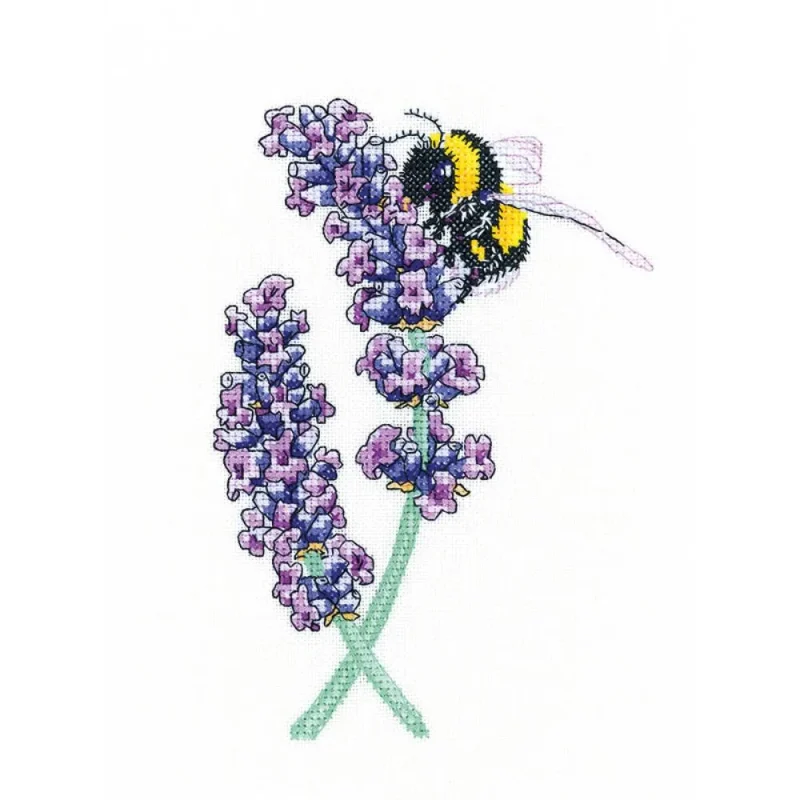 lavender bee cross stitch kit for beginners