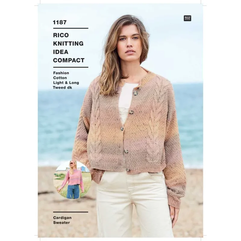 light long tweed cardigan sweater set digital pattern 1187